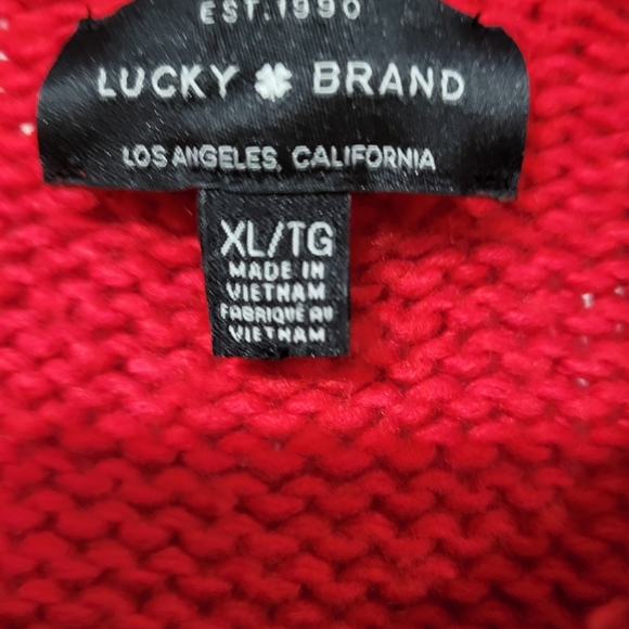 Lucky brand Red Bobble stitch crew neck sweater size XL - Picture 12 of 14